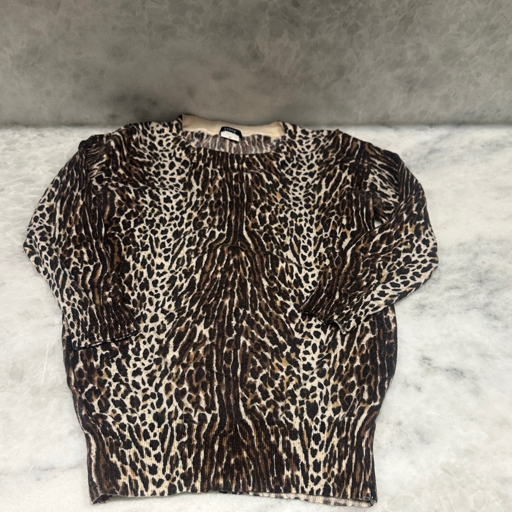J. Crew Animal Print Wool Top